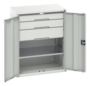 Bott Verso Basic Tool Cupboards Cupboard with shelves Verso 800x550x1000H Cupboard 3 Drawer 1 Shelf